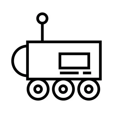 Moon rover icon line isolated on white background. Black flat thin icon on .. Stock Illustration