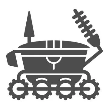 Moon rover solid icon. Astronomy vector illustration isolated on white. Space Ilustración de archivo