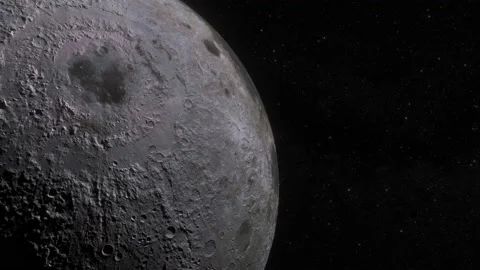 The Moon Is A Satellite Of The Earth. Space. Flight in Orbit Stock Footage 225321701