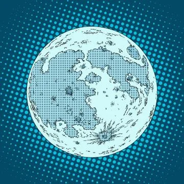 Moon satellite planet Stock Illustration