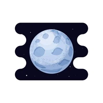 Moon satellite space scene Stock Illustration