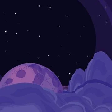 Moon satellite space scene Stock-Illustration