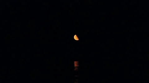 Moon on the sea Stock Footage 137563351