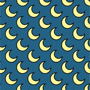 Moon seamless pattern vector hand drawn Stock Illustration