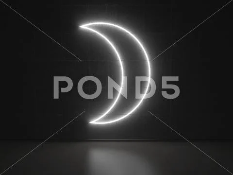 Moon - series neon signs Stock Illustration