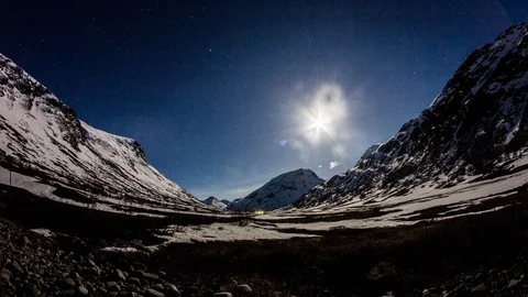 Moon Set Stock Footage 93041468