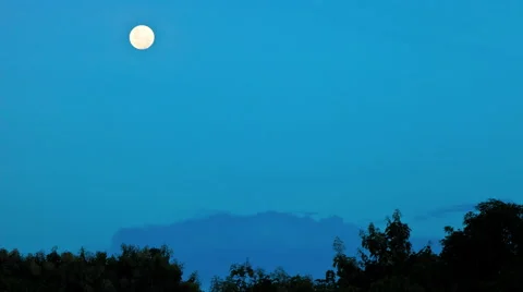 Moon set to night Video stock 49628488