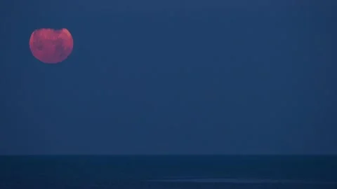 Moon set over the Firth of Clyde Stock Footage 158014977