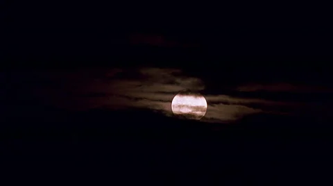 Moon Sets Through Clouds 480x270 Video stock 532311