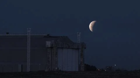Moon Setting in Tustin Stock Photos