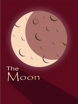 Moon with shadow an text Illustration