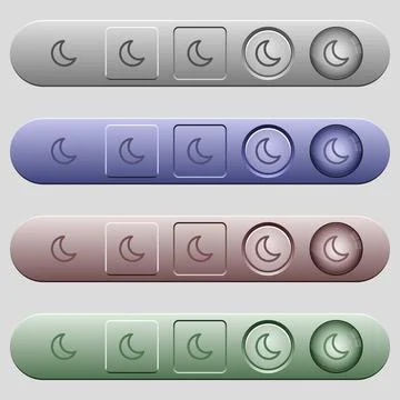 Moon shape icons on horizontal menu bars Stock Illustration