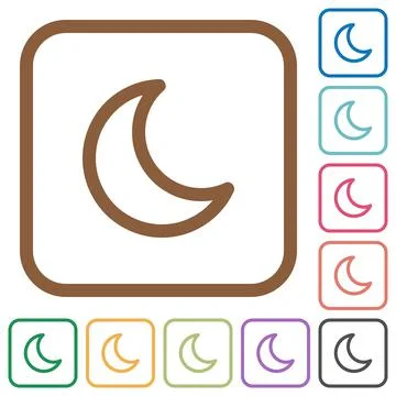 Moon shape simple icons Ilustração Stock