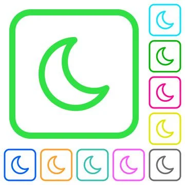 Moon shape vivid colored flat icons icons Ilustração Stock