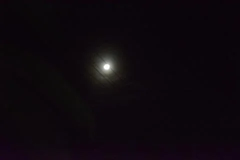 Moon shining in the middle of the night Stock Photos