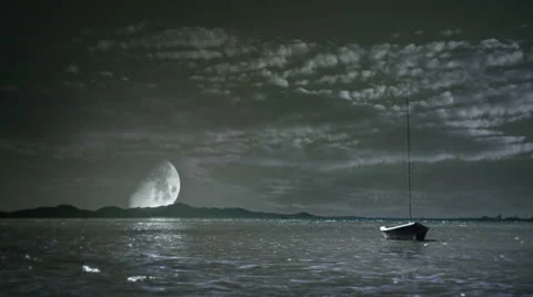 Moon shining in the night. Stock Footage 23108036