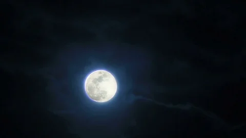 Moon shining at night when witches, zombies, vampires and werewolves come out Stock Footage 75908823