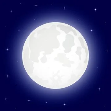 Moon with shining stars, vector Stock Illustration