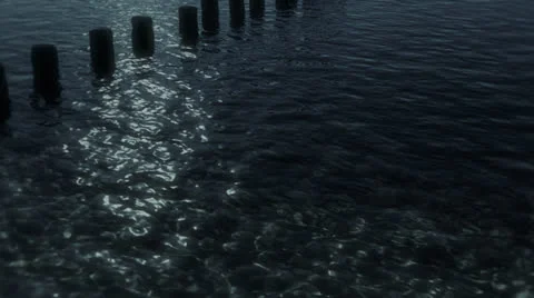 Moon Shore Background Stock Footage 23011469