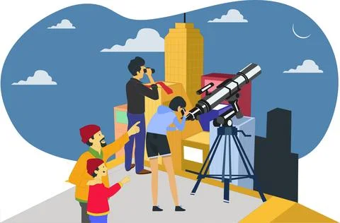 Moon sighting. Illustrazione stock