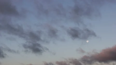 Moon in the sky with clouds Stock Footage 163507886