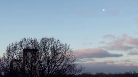 Moon on the sky during a day Stock Photos