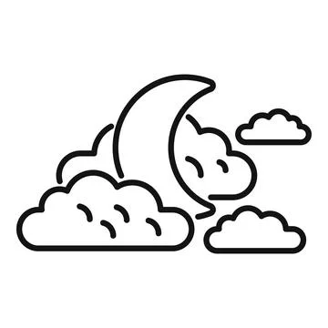 Moon sky icon outline vector. Cloud rain 스톡 일러스트