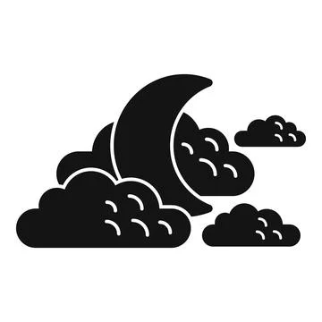 Moon sky icon simple vector. Cloud rain Illustrazione stock