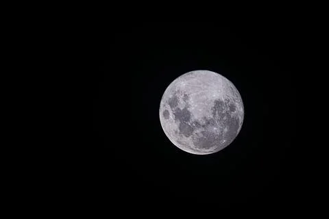 The moon in the sky , at night Stock Photos