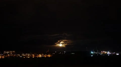 Moon in the sky, Riga, Night 스톡 동영상 61521471