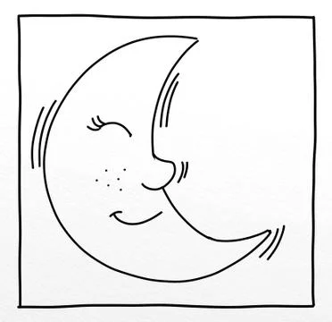 Moon that smiles in the sky Stock Illustration