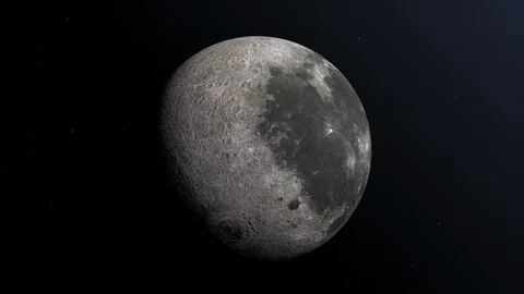 Moon in the space animation loop Stock Footage 124666988