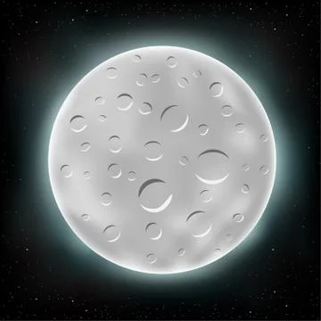 Moon on space background Stock Illustration