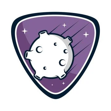 Moon space badge Illustrazione stock