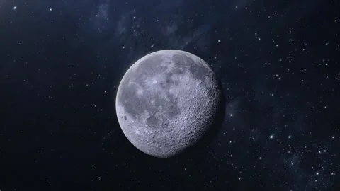 The Moon in Space High Quality | Moon Rotation | Moon and Stars Video stock 314125916