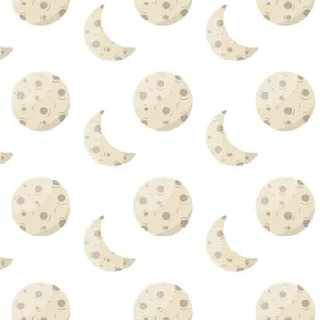 Moon space planet gray planet space pattern Stock Illustration