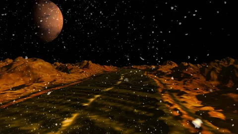 Moon space road earth planet loop animation Stock Footage 147598526