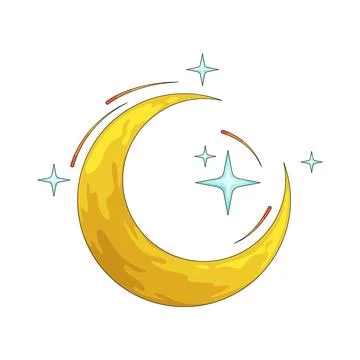Moon with sparkles illustration 스톡 일러스트