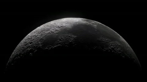 Moon Spin Realistic Fit Width Loop Stock Footage 576995