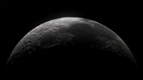 Moon Spin Realistic Fit Width Loop with Stars  Stock Footage 577006