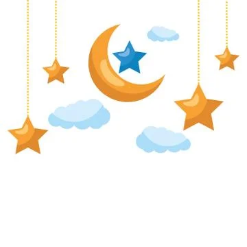 Moon star cloud 스톡 일러스트