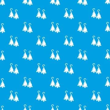 Moon star earrings pattern seamless blue Ilustração Stock