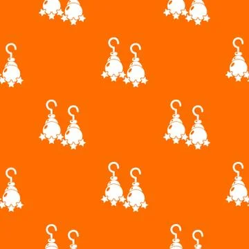 Moon star earrings pattern vector orange 스톡 일러스트