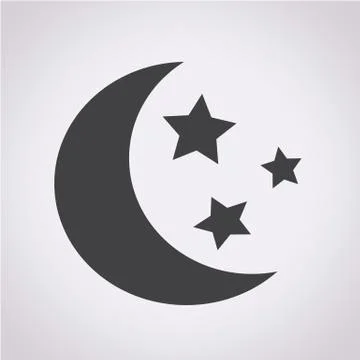 Moon star icon Illustrazione stock