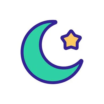 The moon is a star icon vector. Isolated contour symbol illustration Ilustração Stock