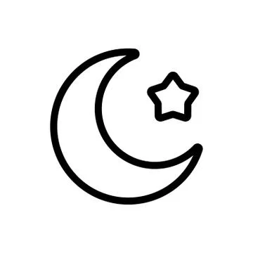 The moon is a star icon vector. Isolated contour symbol illustration Ilustração Stock