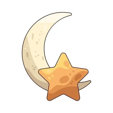 Moon star illustration Ilustração Stock