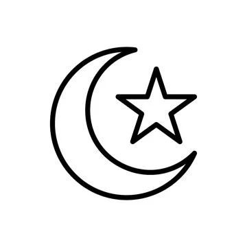 Moon star Ramadan icon. Simple line vector elements of islam icons for ui and ux Stock Illustration