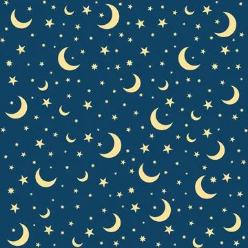 Moon Star Space Galaxy Pattern Background Stock Illustration