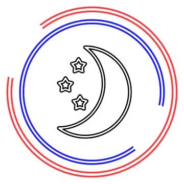 Moon star vector icon Ilustração Stock